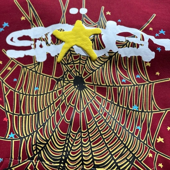 Sp5der Women Bold Red Graphic Hoodie - Picture 6 of 6